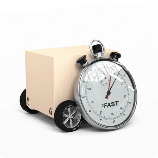 Pocket watch indicating faster delivery